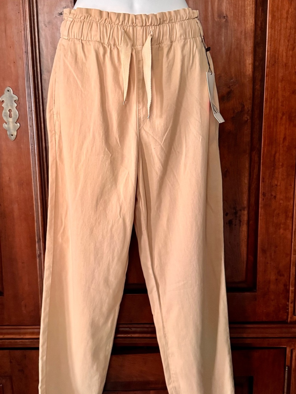 NWT Zara women’s Tan Drawstring Casual Pants - Picture 3 of 13